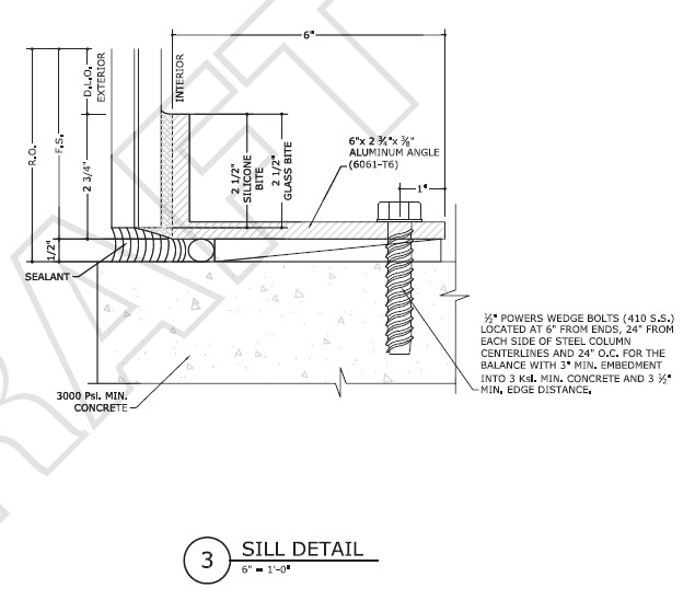Shop drawing storefront detail example