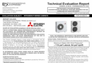 Mitsubishi Electric: P-Series Cabinet Units Technical Evaluation Report