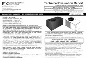 Rheem: DH Series Package Units Technical Evaluation Report