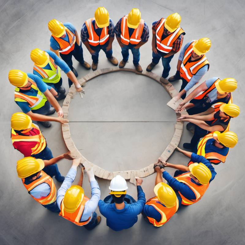 Building Products Circle of construction workers