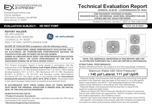 GE Appliances: GE Heat Pump Technical Evaluation Report